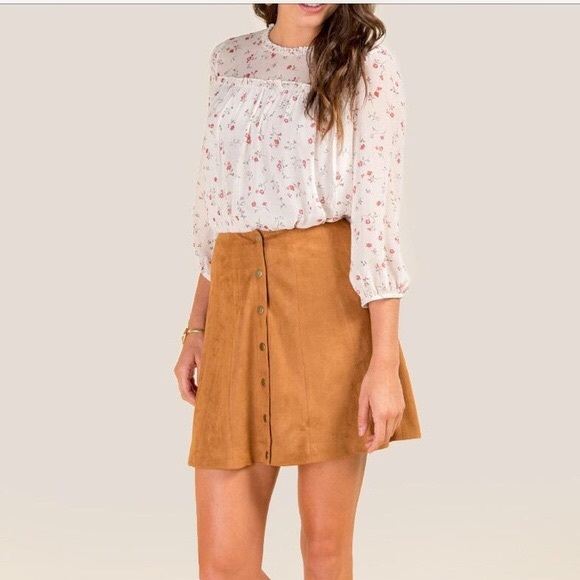 Francesca's Collections Dresses & Skirts - NWT! Button-front suede skirt